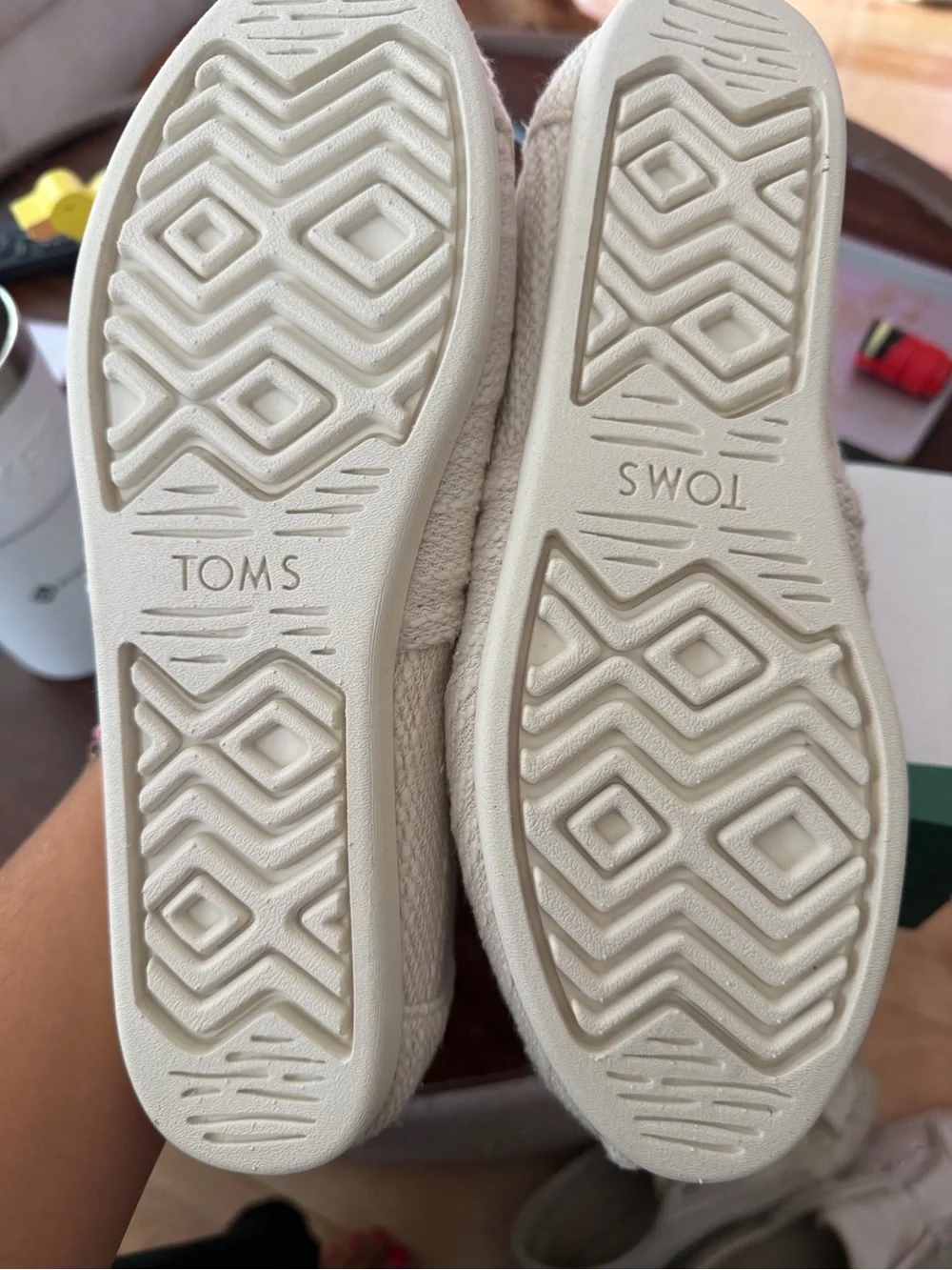 Toms x West Elm Cream/Tan Women's Espadrille Slip-Ons
